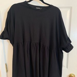 nastygal black babydoll dress